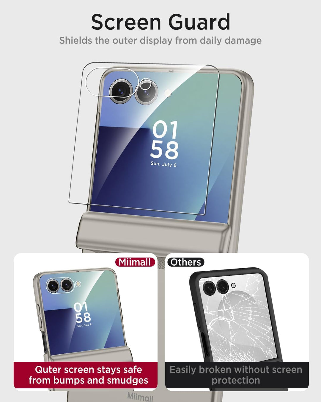 Miimall Kompatibel mit Samsung Galaxy Z Flip 7 Hülle mit Scharnierschutz Magnetischer [Externer Bild