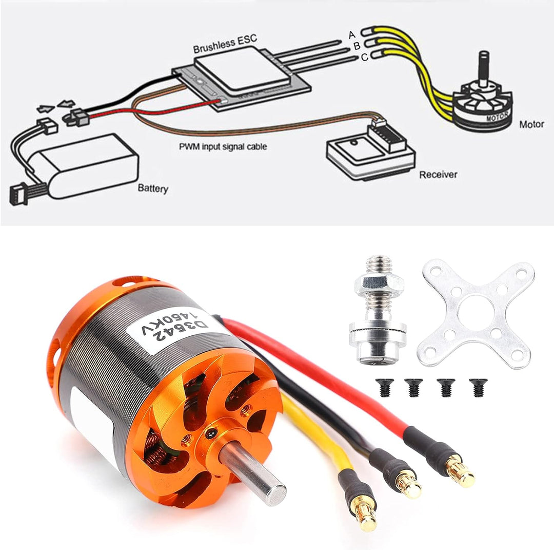 Keenso RC-Flugzeugmotor, 1450KV / 1250KV / 1000KV Bürstenloser RC-Motor D3542 Bürstenloser Motor Sta