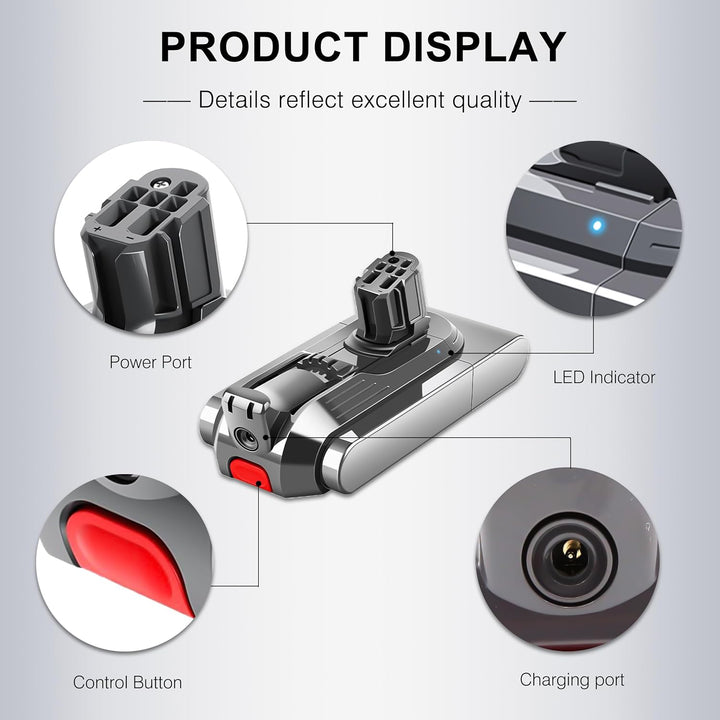 BLESYS V12 Akku für Dyson V12 Detect Slim/Fluffy/Absolute Staubsauger 965470-01 484607 (Nicht für SV