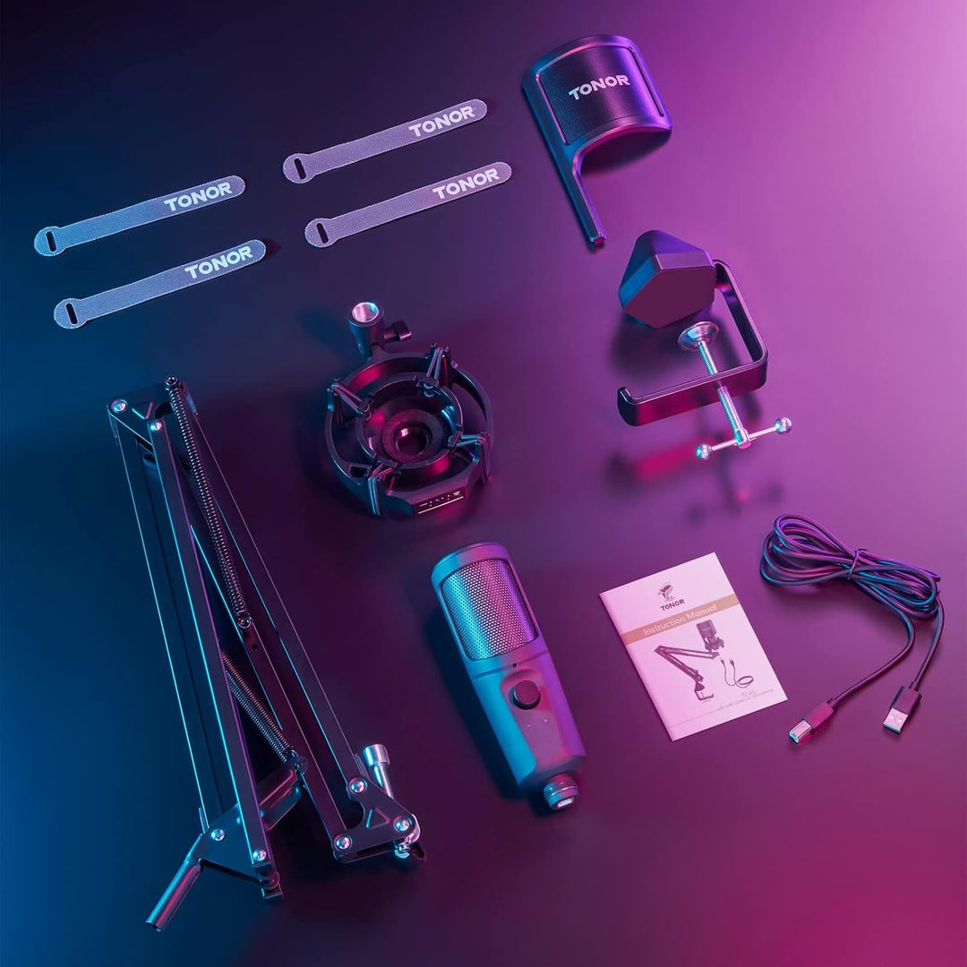 USB Gaming Mikrofon, PC Streaming Mirophone Podcast Brodcasting Mikro, Mic mit Stummschaltung Armstä
