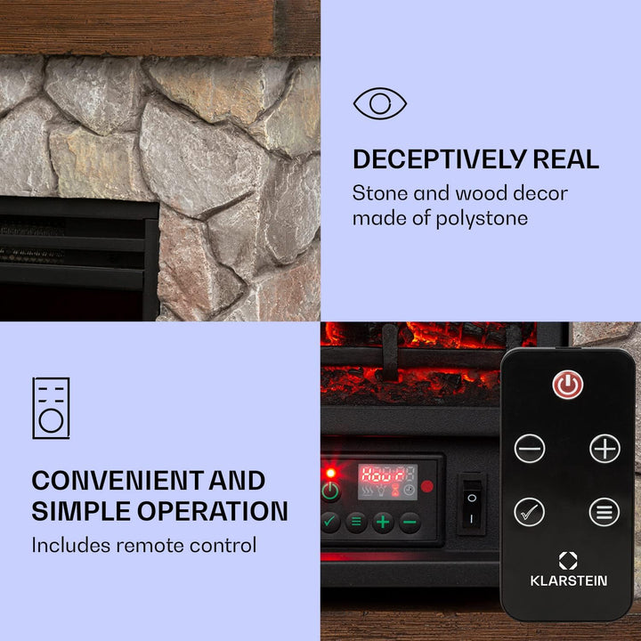Klarstein Elektrokamin, Elektro Heizungen für Wohnzimmer & Innenräume, Elektrischer Kamin mit LED Fl