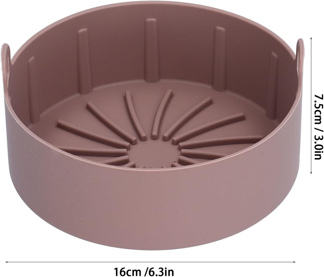 Heissluftfritteuse Silikon Topf, 16 cm ‑20℃‑220℃ Runder Wiederverwendbarer Elektrischer Fritteusenko