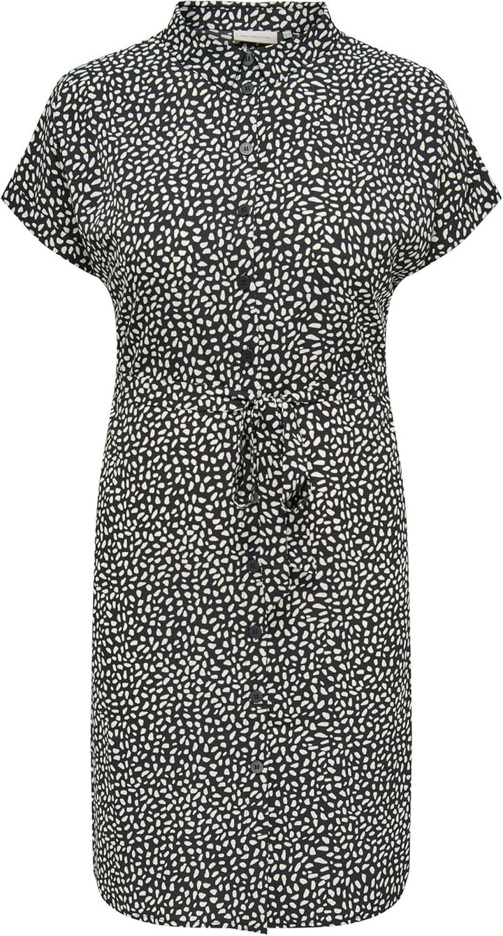 ONLY Damen Cardiega Ss Blk Shirt Dress WVN Noos Kleid, Black 3