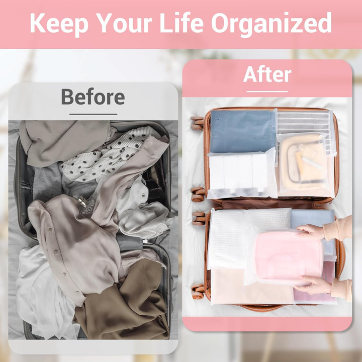 Zip Beutel Kleidung, 100 Stück 25 * 35cm Wiederverschliessbare Beutel für Kleidung, Koffer Organizer