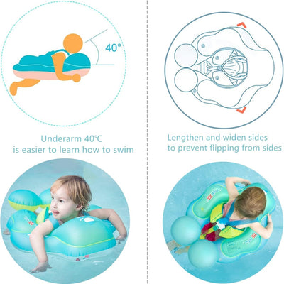 Myir JUN Schwimmring Baby, Aufblasbarer Baby Schwimmring Baby Schwimmreifen Schwimmhilfe mit Baby Sc