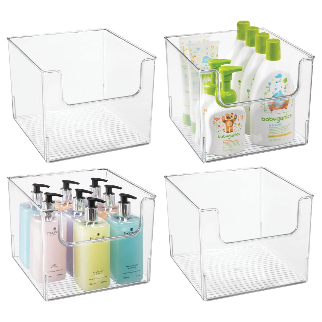 mDesign 4er-Set Aufbewahrungsbox für das Bad – quadratische Schrankbox aus Kunststoff für Badartikel