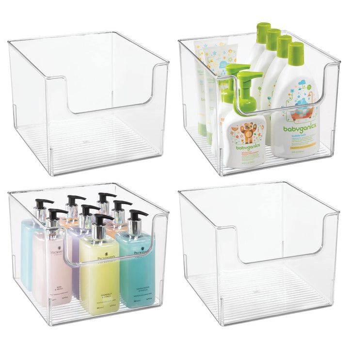 mDesign 4er-Set Aufbewahrungsbox für das Bad – quadratische Schrankbox aus Kunststoff für Badartikel