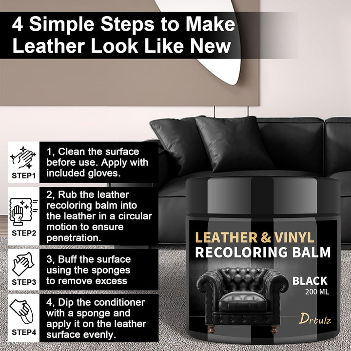 Leder Reparatur Set Schwarz, Lederpflege Für Ledercouch, Für Vinyl Möbel, Sofa, Autositze, Schuhe Fü