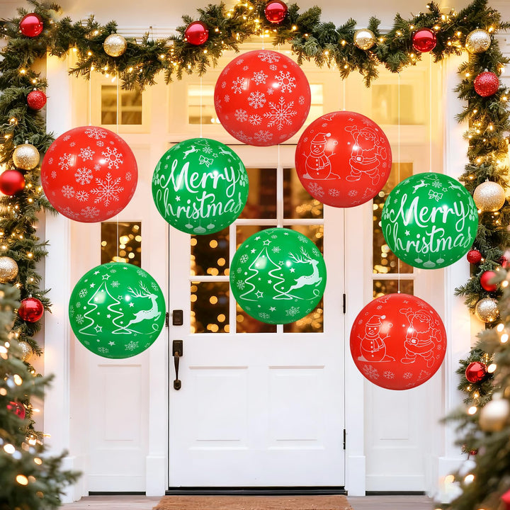8 Stück 40 cm Weihnachts aufblasbare Bälle Aufblasbare Weihnachtskugel Ornamente im Freien für Weihn