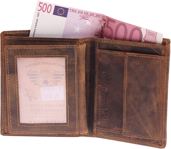 Greenburry Vintage Herren Geldbörse Braun 9,5x12,5x13cm Portemonnaie Geldbeutel