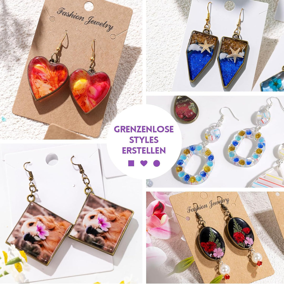 LET'S RESIN UV Resin Set mit UV Lampe, 153Pcs UV Kleber mit Lampe Set, UV Harz Set für Schlüsselanhä