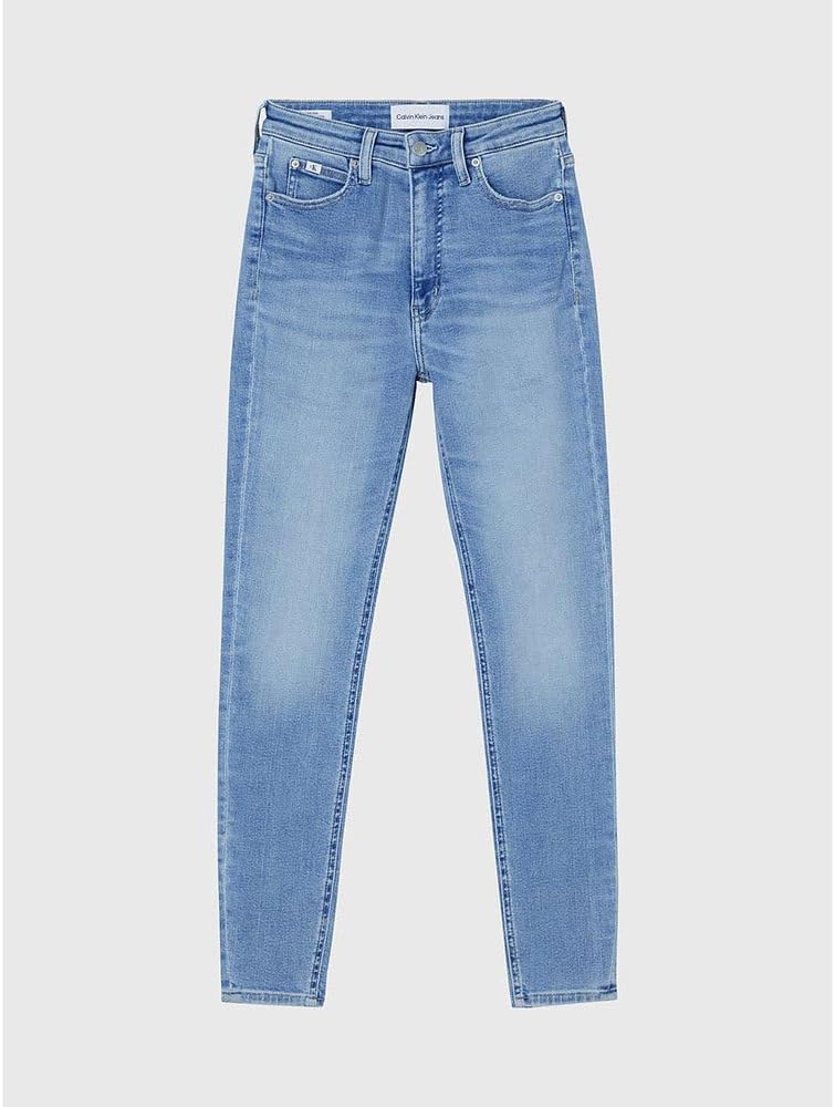 Calvin Klein Jeans Damen Hohe Taille, Super Skinny Knöchel Hose 32 Denim Light, 32 Denim Light