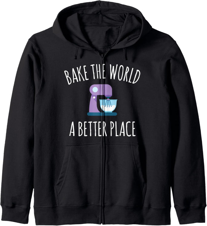 Der Welt einen besseren Platz backen Violetter Standmixer Kapuzenjacke