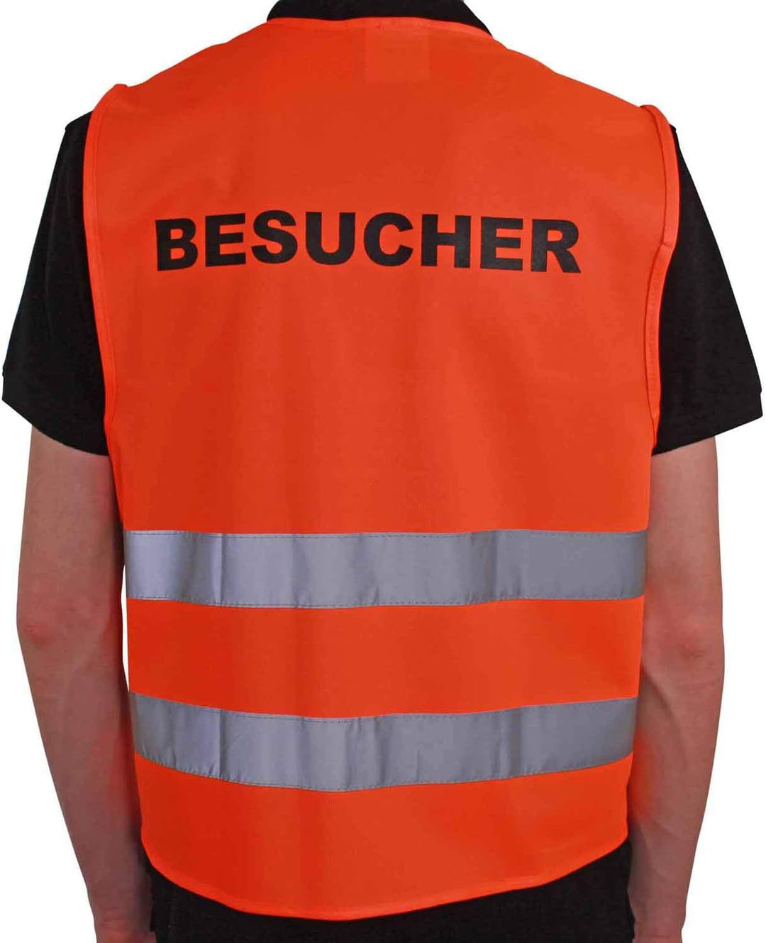 4business 5 Stück Kfz Qualitäts Warnweste BESUCHER orange EN ISO 20471 Klasse 2 für Erwachsene Unisi