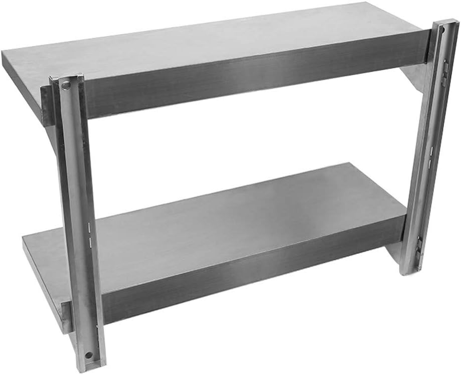 Flyelf Edelstahl Wandregal für Küche Esszimmer Küche Regal Edelstahl Regal 2 Schichten höhenverstell