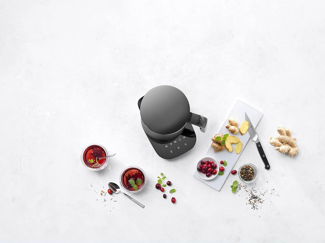 ZWILLING ENFINIGY Wasserkocher Pro mit Temperatureinstellung, Edelstahl-Kalkfilter & Warmhaltefunkti