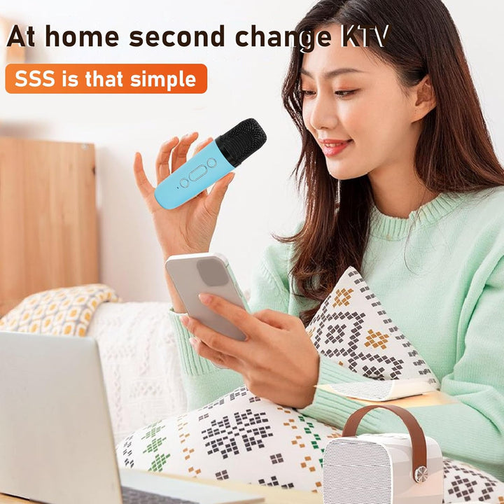 Bluetooth-Karaoke-Maschine für Erwachsene und Kinder, Tragbarer Stereo-Sound-Retro-Lautsprecher mit