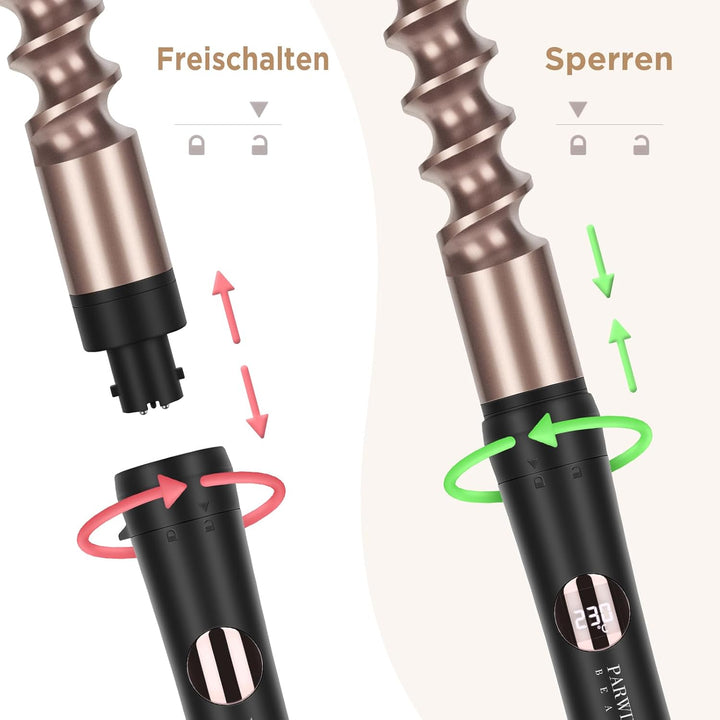 Lockenstab 5 in 1 PARWIN PRO BEAUTY Multifunktions Austauschbare Lockenstab Grosse und Kleine Kit mi