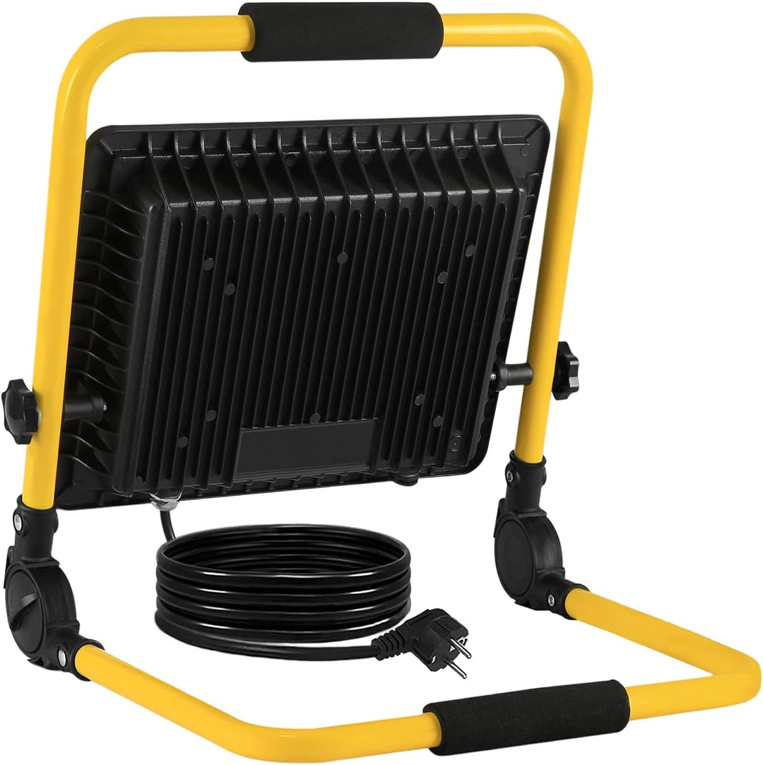 LED Flutlicht Baustrahler Tragbare 100W Warmweiss - inkl. Standgestell und Tragegriff- Aussenleuchte