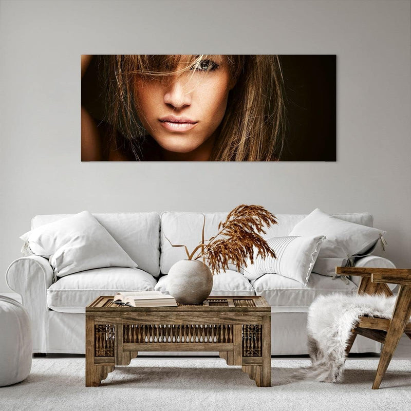 Wandbilder Dekoration Wohnzimmer Weiblich mode modell nackt Panorama Bilder auf Leinwand 120x50cm Le