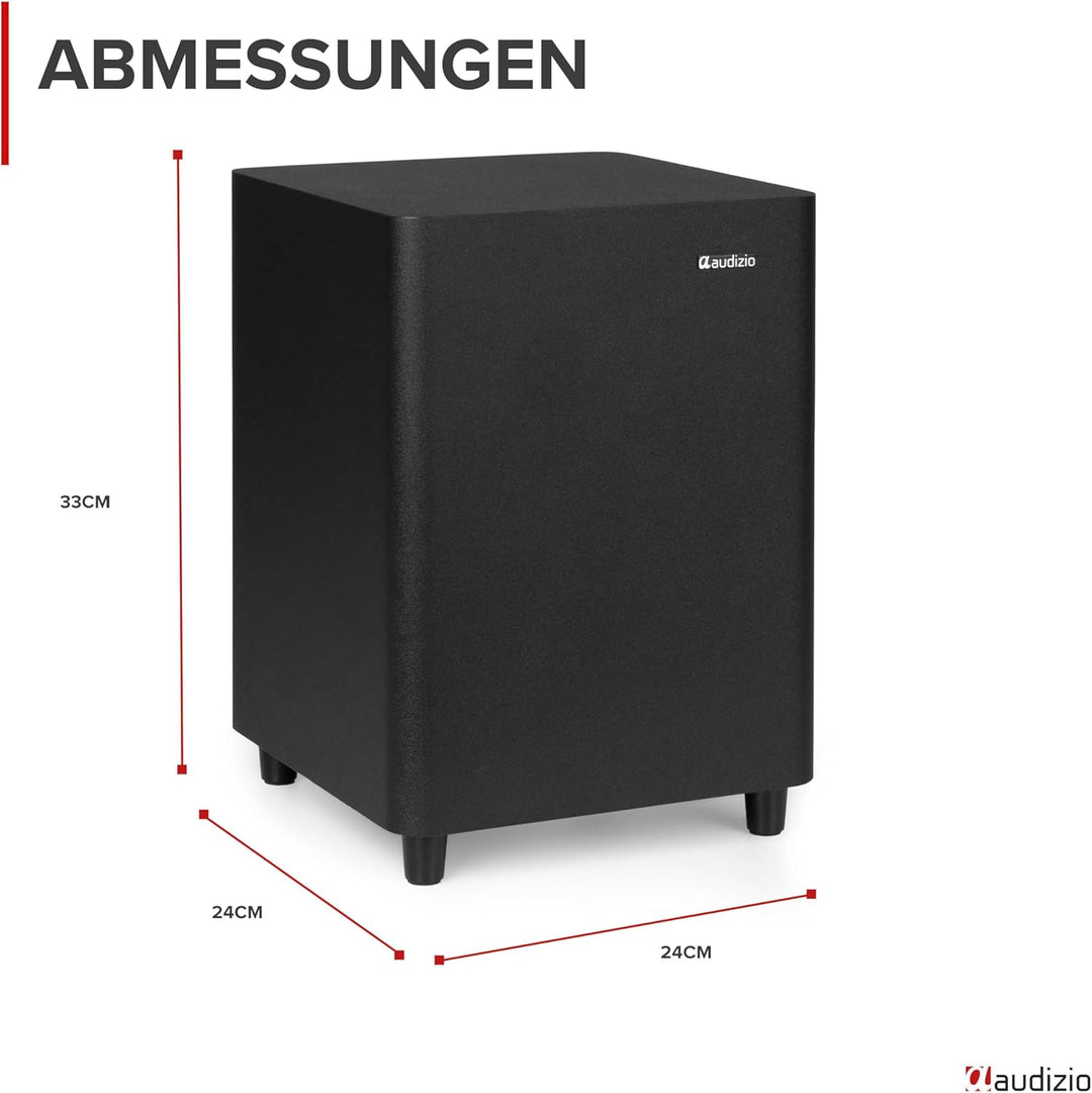 Audizio SW65C Subwoofer Aktiv – 130W Bass Box, 6,5 Zoll Tieftöner, Bassreflexrohr, aktiv subwoofer m