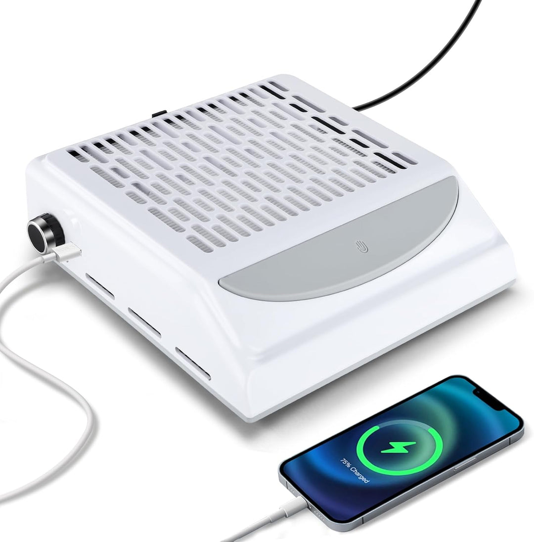100W Staubabsaugung für Nägel mit einstellbarer Geschwindigkeit und Wiederverwendbarem Filter, saugt