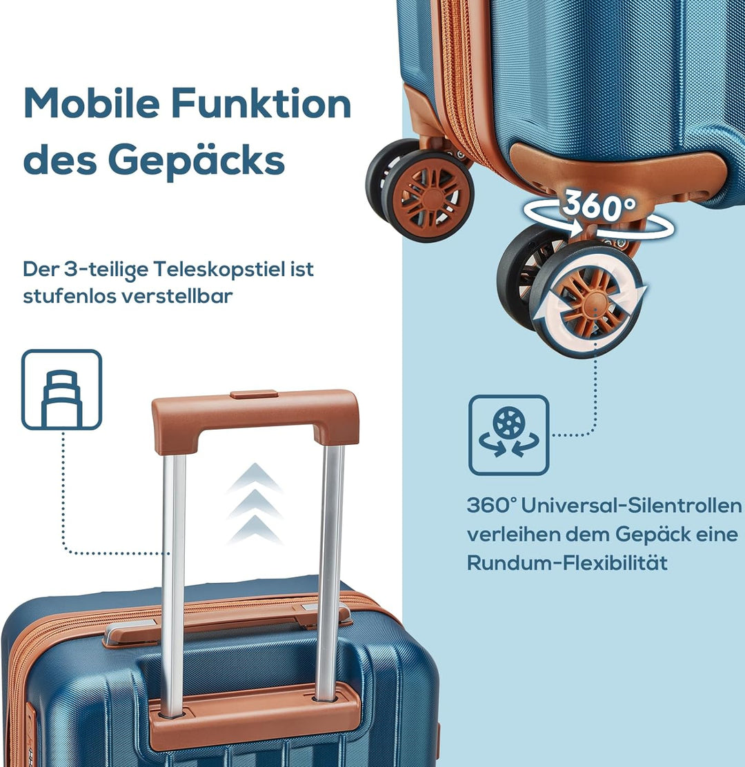 Joyway Koffer Trolley Reisekoffer Koffer, Hartschale Handgepäck Koffer mit USB-Anschluss und Getränk