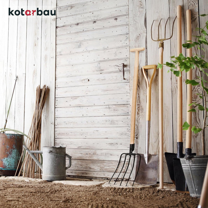 KOTARBAU® Stahlforke mit 5 Zinken Schwarz für Gartenarbeiten Mistgabel Mistforke