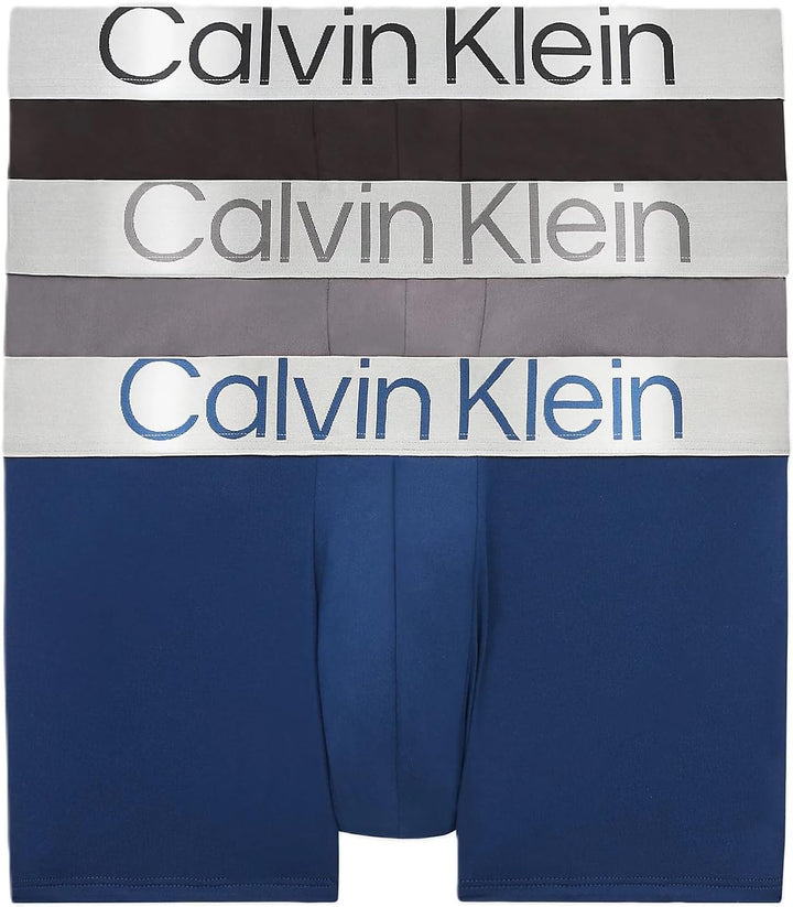 Calvin Klein Herren Boxershorts Low Rise Trunks mit Stretch S Mehrfarbig (Blue Shadow, Grey Sky, Bla