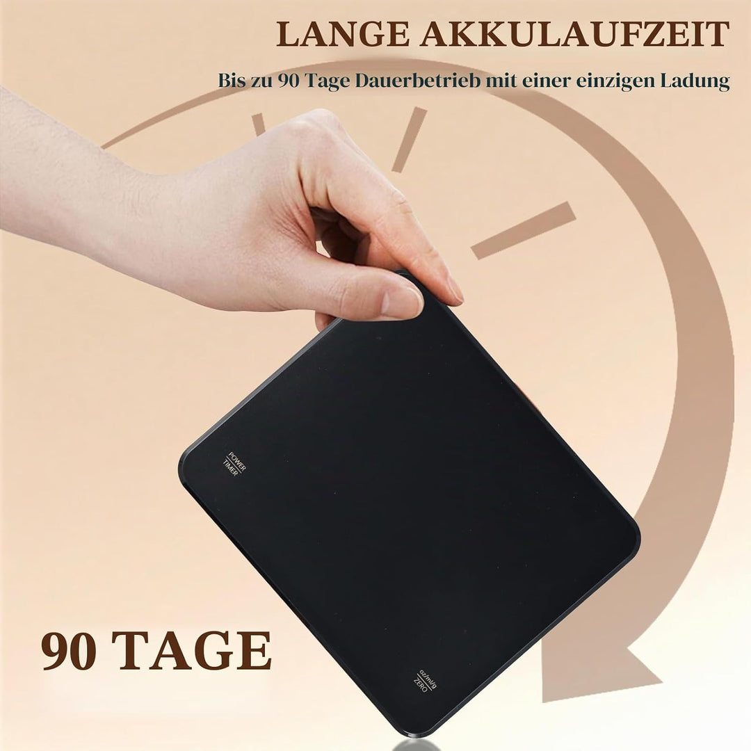 Digitale Küchenwaage, Kaffee Espresso Waage mit Silikon Pad, Tara-Funktion, 0,1g Genau, Max. Gewicht