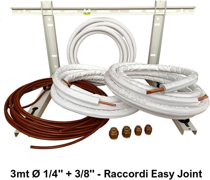 3S SuperSamaStore Installationskit für Monosplit-Klimaanlage 3 Meter, Set mit Vorisoliertem Kupferro