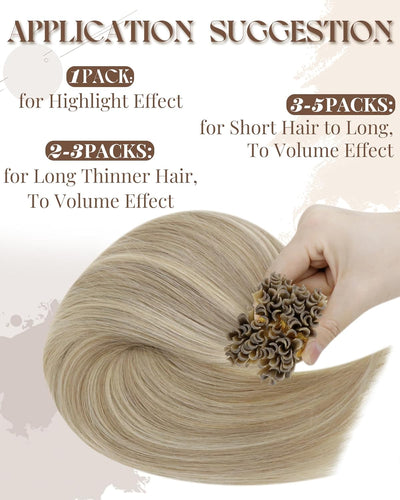 Hetto Bondings Extensions Echthaar Remy U Tip Echthaar Extensions Blond Keratin Bonding Extensions E