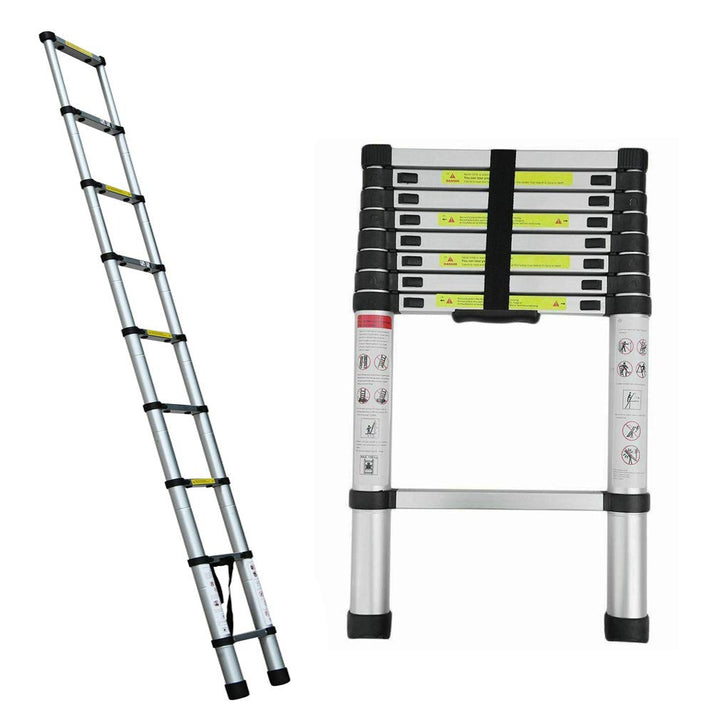 Teleskopleiter 2,6M mit Einzelne Segmente, zertifizierte Alu Verlängerungsleiter, 72cm bis 260cm anl