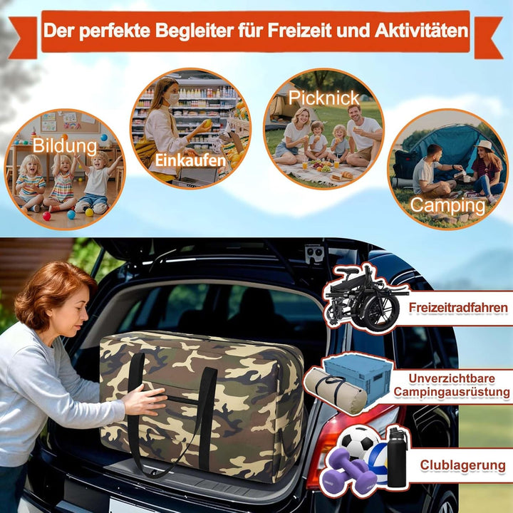 Extra Grosse Reisetasche, Wasserdicht Transporttasche, Heavy Duty Tragetasche mit verstärkten Griffe