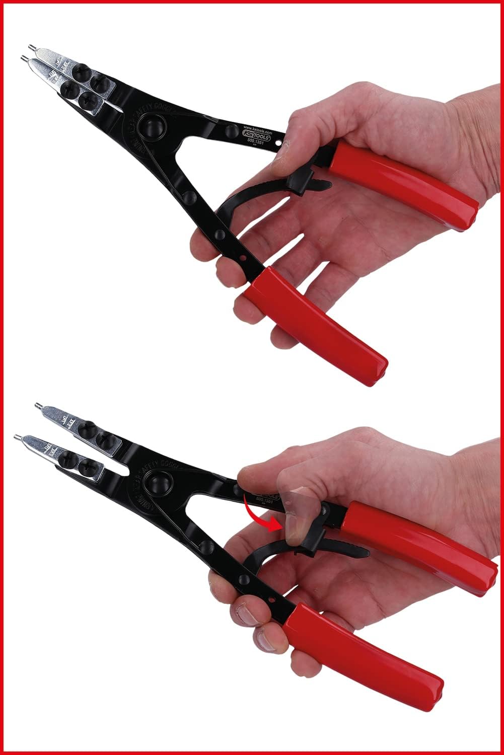 KS Tools 500.1350 Sicherungszangen-Satz mit Ratschenfunktion, 20-tlg.