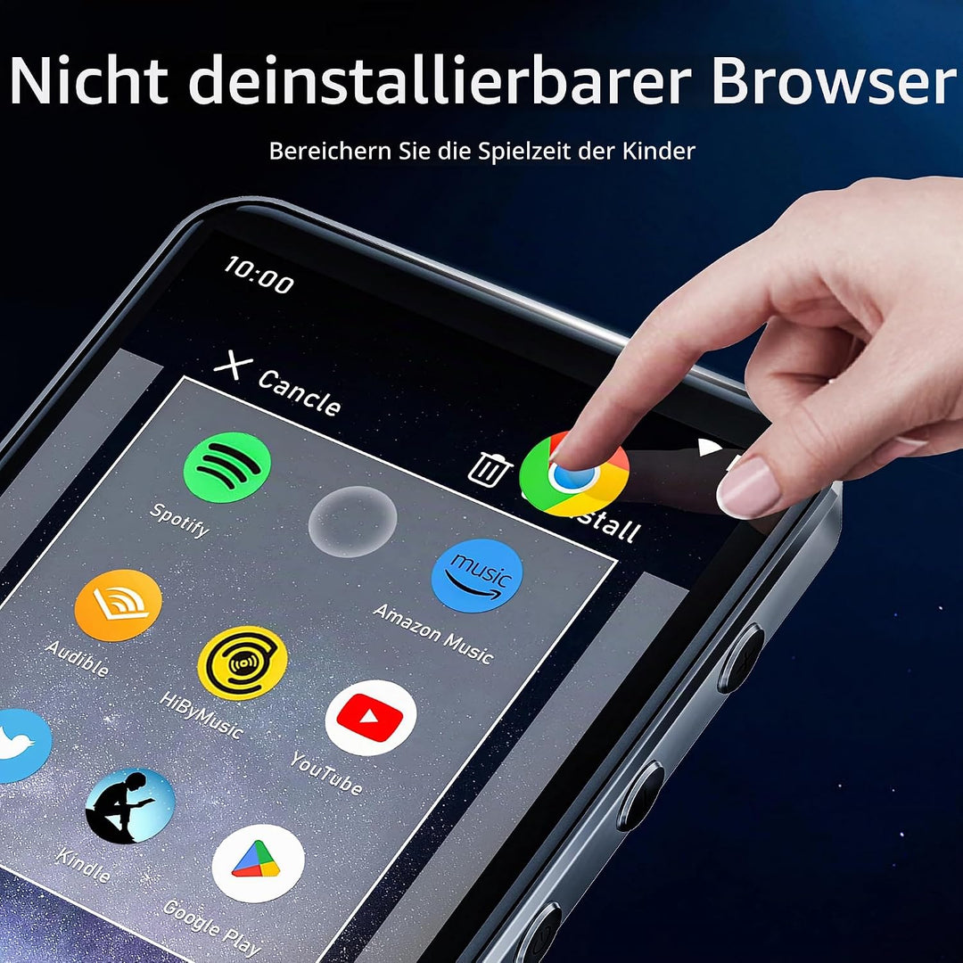HIFI WALKER G7 MP3 Player mit Bluetooth &amp; WLAN, Android 13, 144GB Speicher, 3GB RAM, 4 Zoll Touchscr