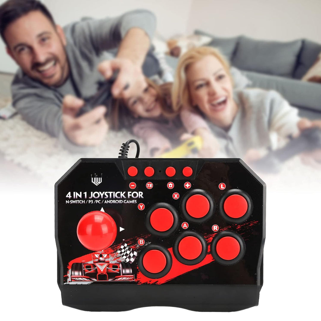 Arcade Fight Stick Controller, Kabelgebundener 4-in-1-Game-Joystick, Multifunktionaler Kugelförmiger