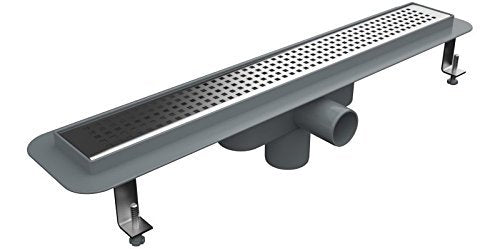900 mm Duschrinne mit Design-Edelstahlrost "Square" (304)