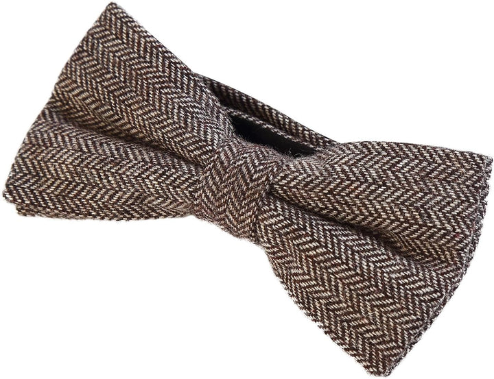 DonDon Herren Fliege 12 x 6 cm kariert gebunden und stufenlos justierbar aus Baumwolle im Tweed Styl