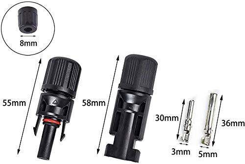 GTIWUNG 20 Paar Männlich/Weiblich Solarpanel Kabelstecker, Solar Panel Kabel Anschlüsse Stecker, Pho