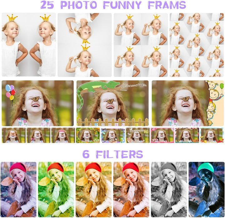 KinderKamera,ARNSSIEN Kinder Kamera,Selfie ,Geschenk für3 4 5 6 7 8 9 10Jahre Mädchen und Junge,2.4i