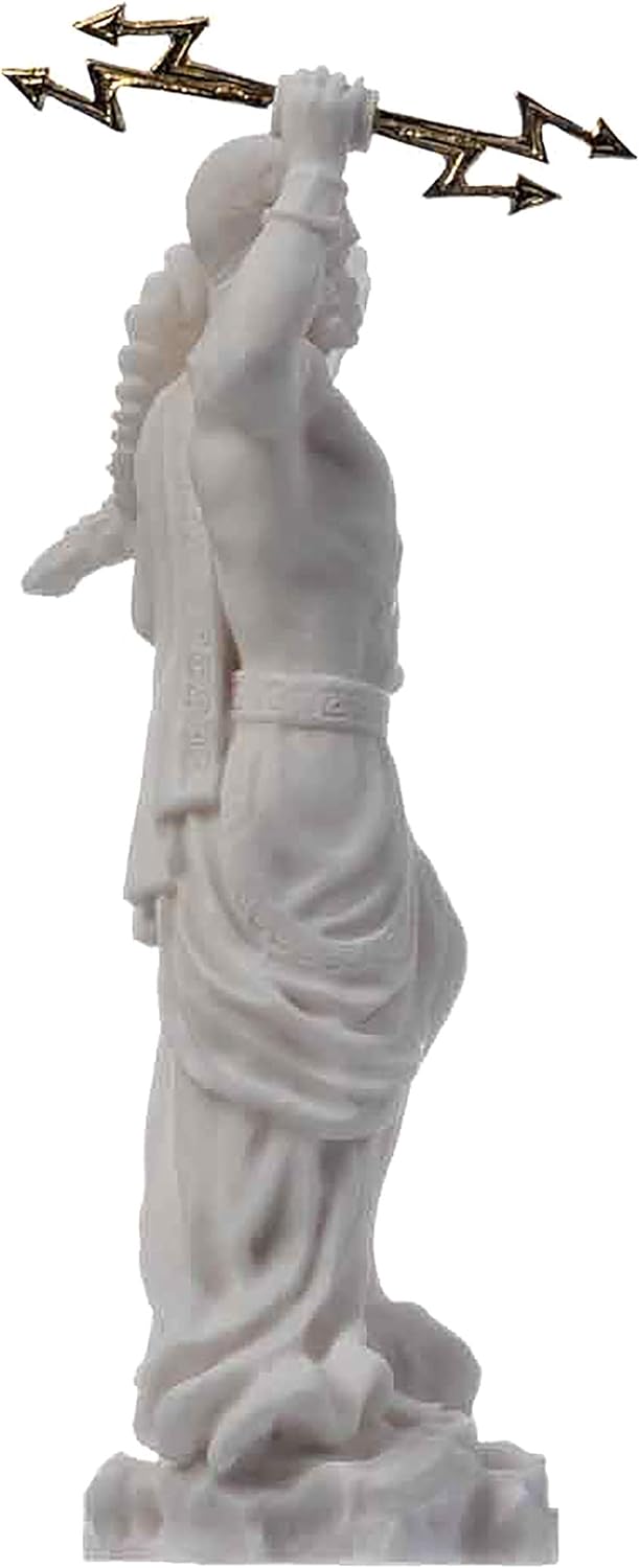 Zeus griechischer Gott Jupiter Donner Statue Figur Alabaster 18 cm