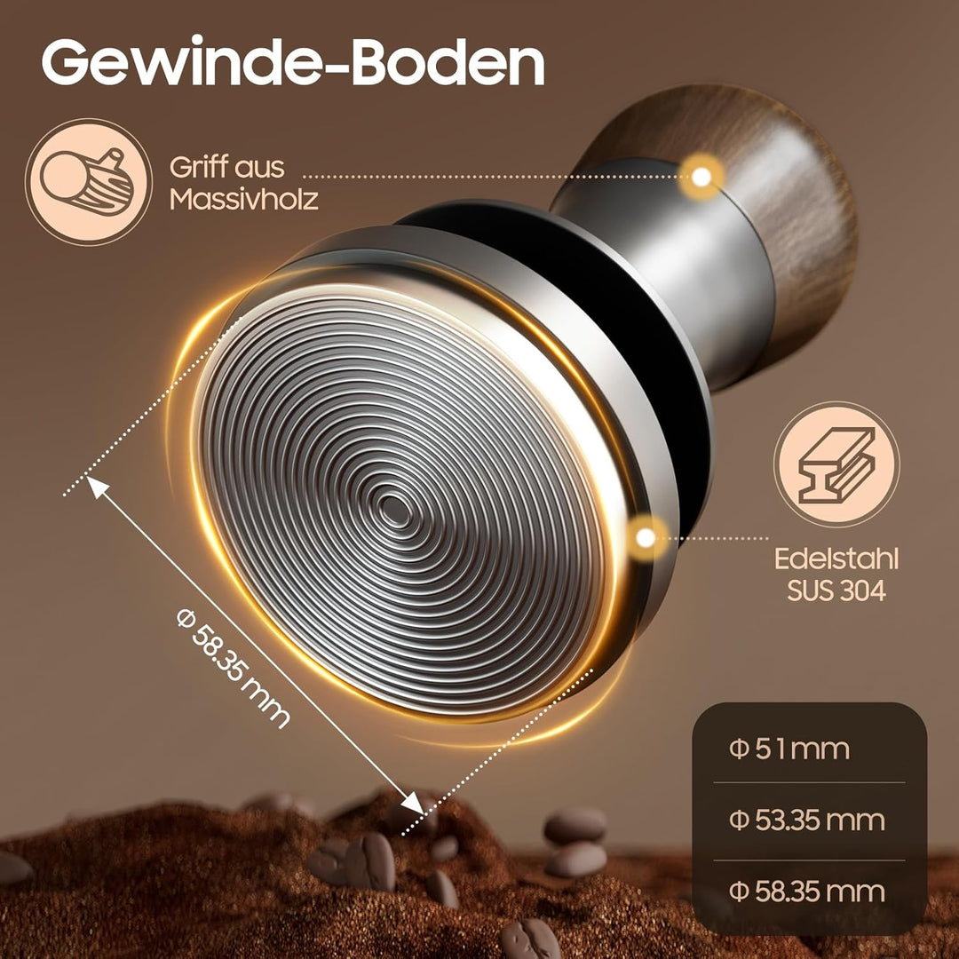 MHW-3BOMBER 58,35 mm Espresso-Kaffee-Tamper mit drei federbelasteten kalibrierten Espresso-Tamper 13