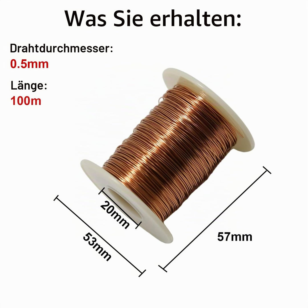 Kupferlackdraht,Lackdraht,Kupferdraht Isoliert,Kupferspule,Kupferlackdraht 0,8mm,100m