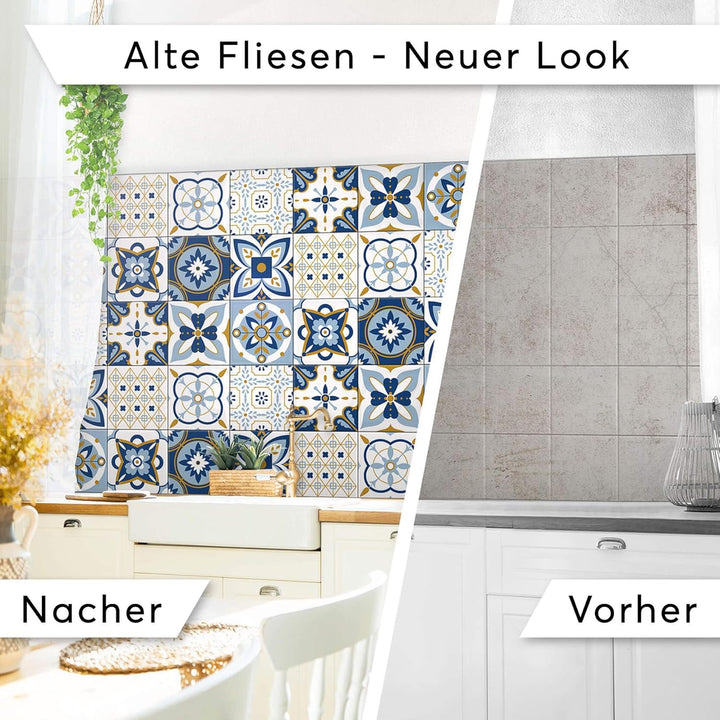 CREATISTO Klebefliesen Stickerfliesen Fliesenfolie - Klebe Folie für Wandfliesen I Klebefliesen Deko