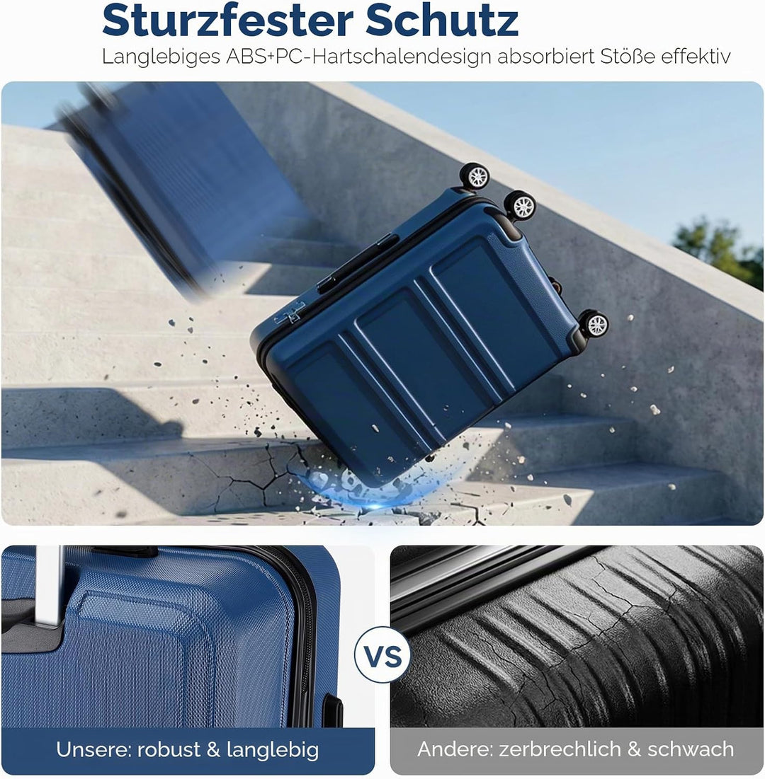 KONO Koffer Grosser 28 Zoll Leicht ABS+PC Hartschalenkoffer XL mit TSA-Schloss Reisekoffer mit 4 Rol