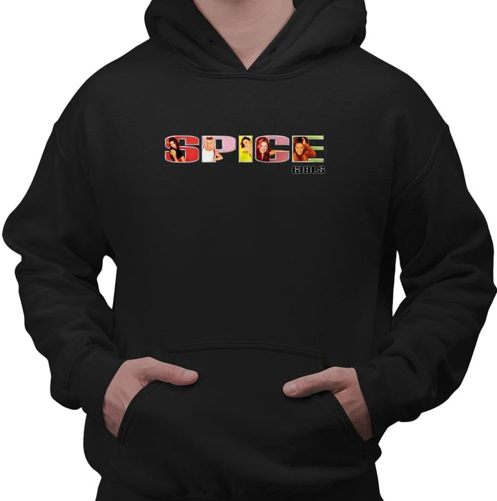 The Spice Girls Kapuzenpullover Spice Band Logo Nue offiziell Herren Schwarz, S Schwarz