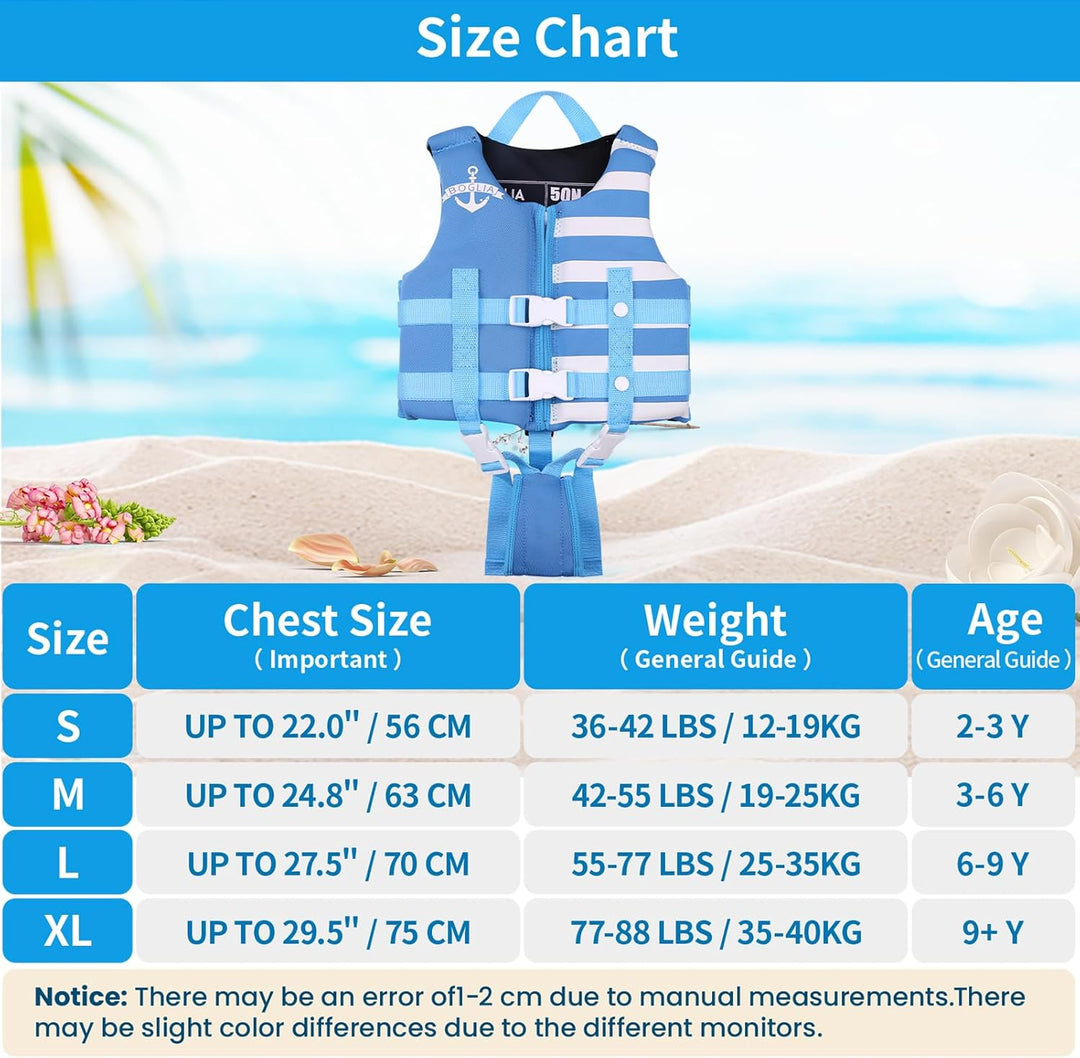 PROTAURI Kinder Schwimmerjacke - Jungen Mädchen Neopren Schwimmen Jacke Kleinkind Schwimmen Lernen B