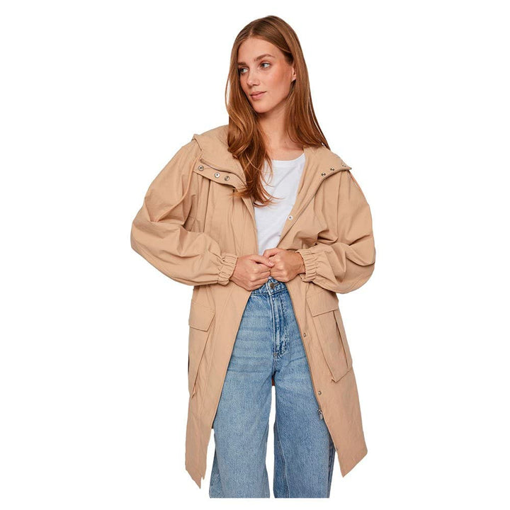 Vila Damen Visiliana Long Jacket-Noos Parka, 36 Sesame