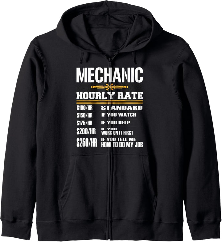 Funny Auto Car Mechanic Hourly Rate - Best Gift Idea T-shirt Kapuzenjacke